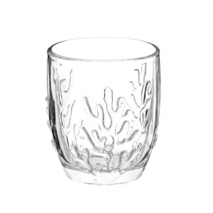 Gobelet corail en verre transparent