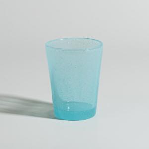 Gobelet en verre bullé bleu