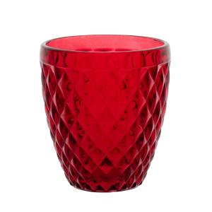 Gobelet en verre effet diamant rouge