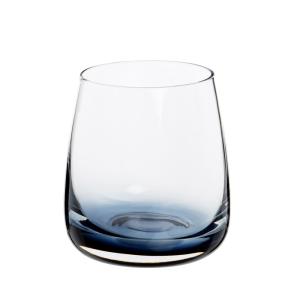 Gobelet en verre infusé bleu et transparent