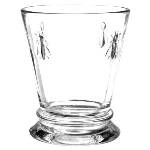 Gobelet en verre motif abeilles transparent