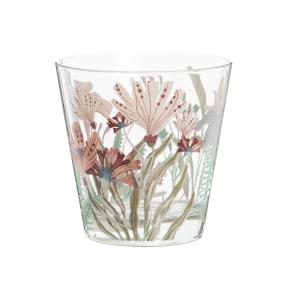 Gobelet en verre motif floral multicolore