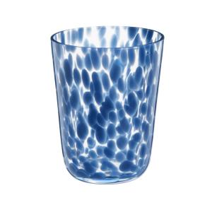 Gobelet en verre tâcheté bleu