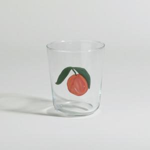 Gobelet en verre transparent à motif fruit rouge