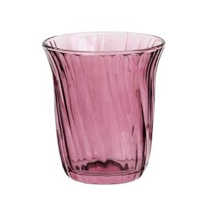 Gobelet en verre violet spirales en relief