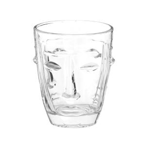 Gobelet visage en verre transparent