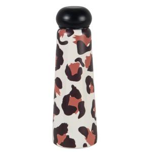 Gourde en acier beige motif léopard marron et noir 0,5L