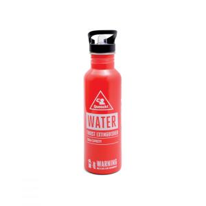 Gourde en forme d'extincteur 750ml en métal rouge