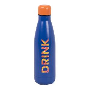 Gourde en inox bleu et orange 0,5L