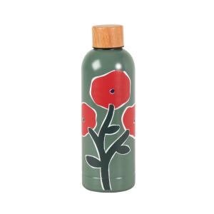 Gourde en inox verte et rouge 0,5L