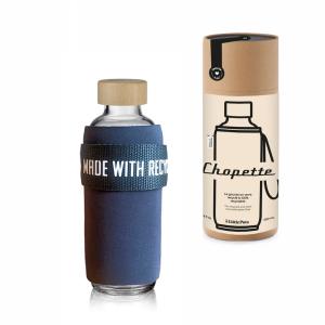 Gourde en verre avec housse upcyclée Sooruz