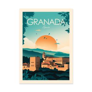 GRANADA SPAIN - STUDIO INCEPTION - Affiche d'art 50 x 70 cm