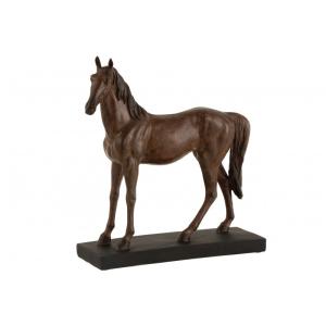 Grand cheval en résine marron H37,5cm