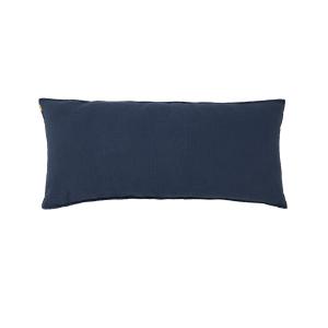 Grand coussin en double gaze de coton bleu orage