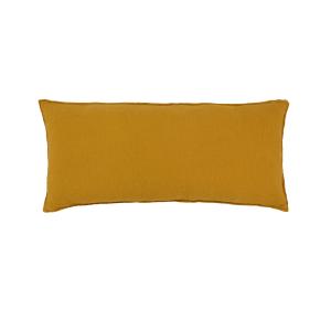 Grand coussin en double gaze de coton jaune safran