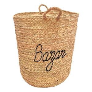 Grand panier naturel bazar xl osier noir 50 x 50