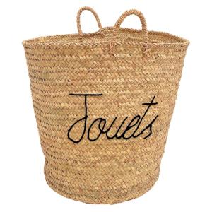 Grand panier naturel jouets xl osier noir 50 x 50