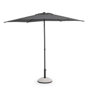 Grand parasol de jardin avec mât central en acier, toile gr…