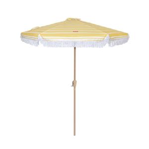 Grand Parasol de Jardin Rayé Polyester 235x270cm Jaune