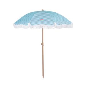 Grand Parasol Rayé Polyester 210x180cm Bleu