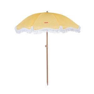 Grand Parasol Rayé Polyester 210x180cm Jaune