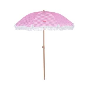 Grand Parasol Rayé Polyester 210x180cm Rose