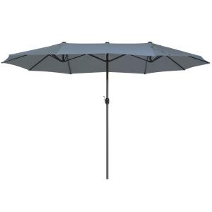 Grand parasol XL avec toile gris anthracite 270 x 460 cm