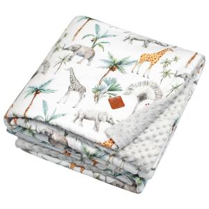 Grand plaid couverture enfant réversible en minky gris 140x…