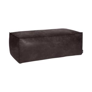 Grand pouf rétro cuir 120x43cm noir