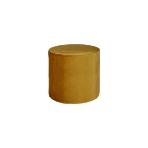 Grand pouf rond en velour ocre