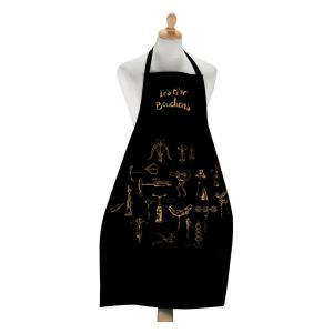 Grand Tablier de cuisine Les Tire-Bouchons en coton noir 72…