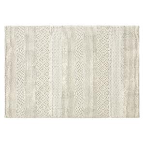 Grand tapis en laine nouée et coton écrus 200x300