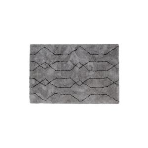 Grand tapis en polyester gris clair et noir