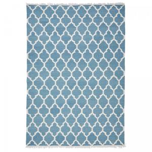 Grand tapis kilim tissé main en laine motif scandinave, ble…