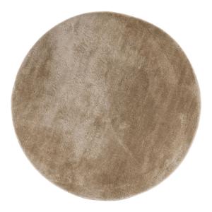 Grand tapis rond en tissu doux 160cm beige