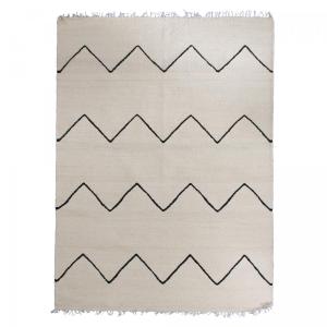 Grand tapis salon tissé main en laine motif berbère, beige…