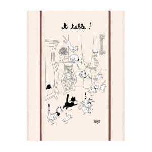 Grand torchon  Retour des courses en coton ecru 60 x 80 cm