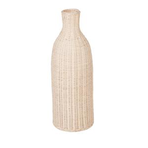 Grand vase en rotin tressé beige H61