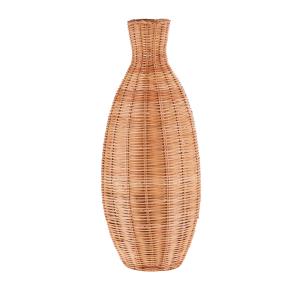 Grand vase en rotin tressé marron H51