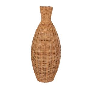 Grand vase en rotin tressé marron H51