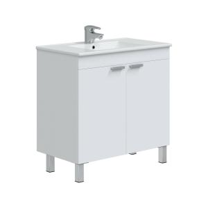 Grande armoire effet bois 120x45h205 cm Blanc, Chêne