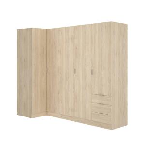 Grande armoire effet bois beige 195x90h184 cm