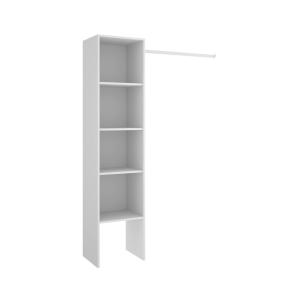 Grande Armoire effet bois blanc 196x40h186 cm