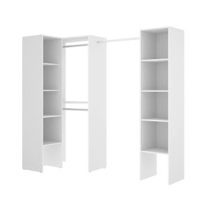 Grande Armoire effet bois blanc 196x79h186 cm