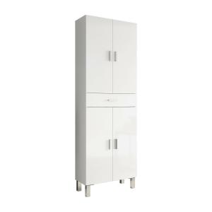 Grande armoire polyvalente effet bois blanc brillant 60x29…