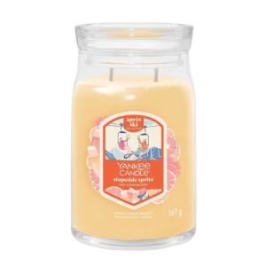 Grande bougie Spritz au bord des pistes jaune en verre