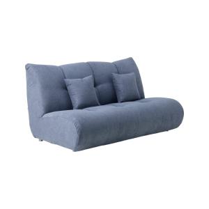 Grande chauffeuse en tissu 2,5 places bleu