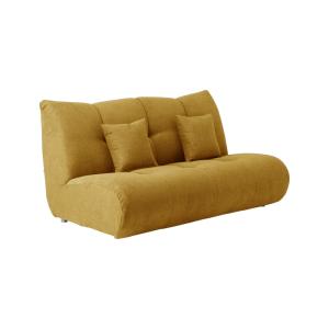 Grande chauffeuse en tissu 2,5 places moutarde