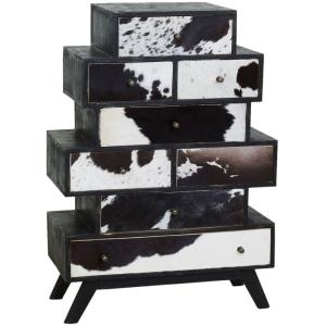 Grande commode zigzag vache noire
