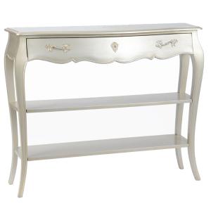 Grande console argentée 1 tiroir et 2 niveaux   110x30 gris…